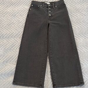Madewell Wide Leg Crop Jeans Button Front